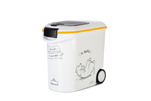 Beeztees Mama Saklama Kabı, Plastik, Tekerlekli, Özel Kapaklı, Beyaz, 35L - 5