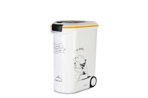 Beeztees Mama Saklama Kabı, Plastik, Tekerlekli, Özel Kapaklı, Beyaz, 54L