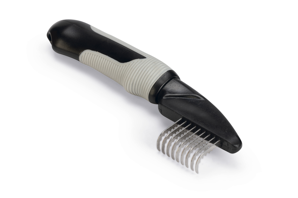 Beeztees Orta ve Uzun Tüylü Köpek Kıtık Açıcı Tarak, Siyah Gri, 19x5x2cm - 1