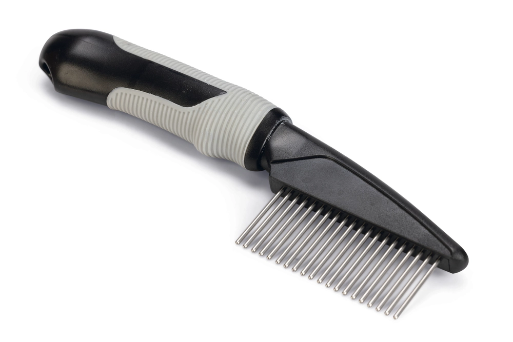 Beeztees Tüy Dökme Dönemi Köpek Tarağı, L, Siyah Gri, 21cm, 21x5,5x3cm - 1