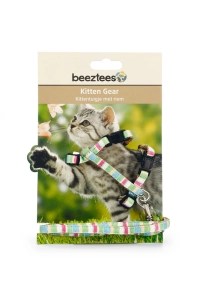 Beeztees Yavru Kedi Göğüs Tasması ve Gezdirme Kayışı, 120cm, Yeşil, 15-33cm - 2
