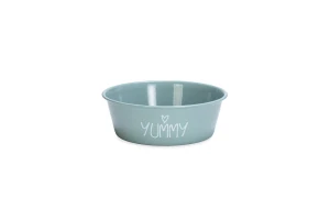 Beeztees Yavru Köpek Mama Su Kabı, Paslanmaz Çelik, Kaymaz Taban, Turkuaz, 13cm, 470ml