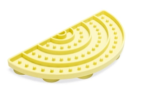 Beeztees Yavru Köpek Mama Yeme Oyuncağı, Yarım Daire, Silikon, Sarı, 20x10cm