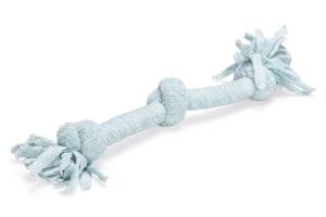 Beeztees Yavru Köpek Oyuncağı, Çift Düğümlü Diş İpi, Peluş, Mavi, 30x6x4,5cm