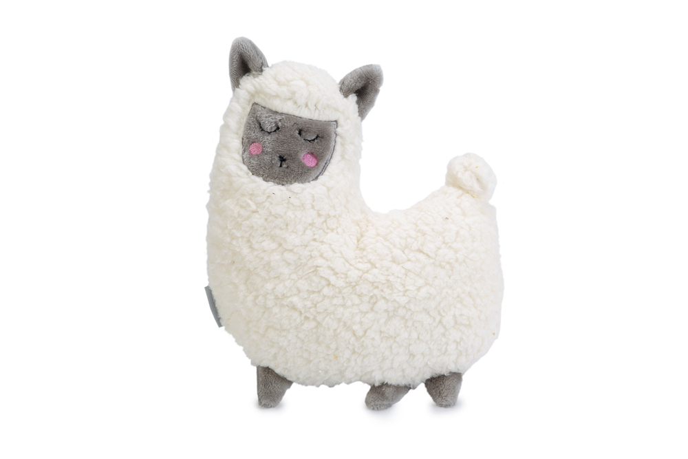 Beeztees Yavru Köpek Oyuncağı, Kalp Atışlı, Lama, Peluş, Beyaz, 26x20x7,5cm - 1