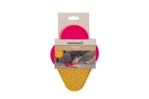 Beeztees Yavru Köpek Yaş Mama Yeme Oyuncağı, Dondurma Şeklinde, Silikon, Pembe, 21x15cm - 3