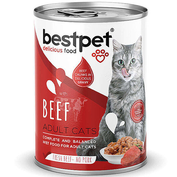 BestPet Sığır Etli Yetişkin Kedi Yaş Maması 400 g