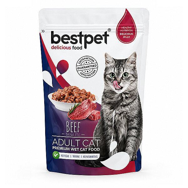 BestPet Sığır Etli Jöleli Yetişkin Kedi Yaş Maması 85 g