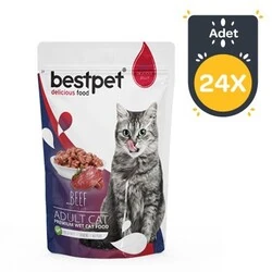 Bestpet Biftekli Jelly Kedi Yaş Maması 85 GR x 24 Adet