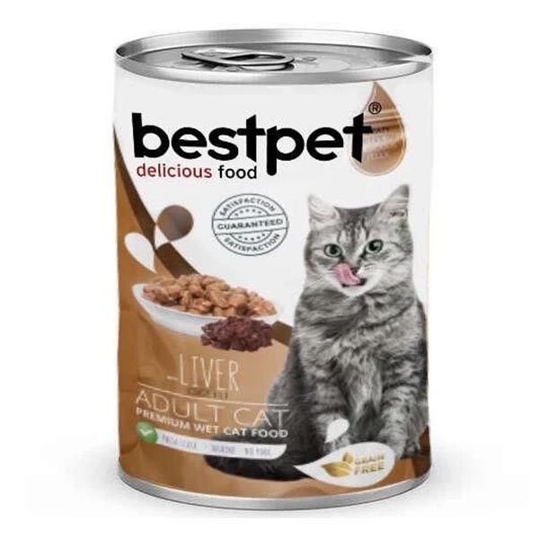 BestPet Ciğerli Yetişkin Kedi Yaş Maması 400 g - 1