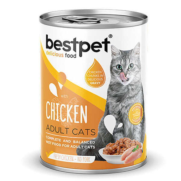 BestPet Tavuklu Yetişkin Kedi Yaş Maması 400 g - 1