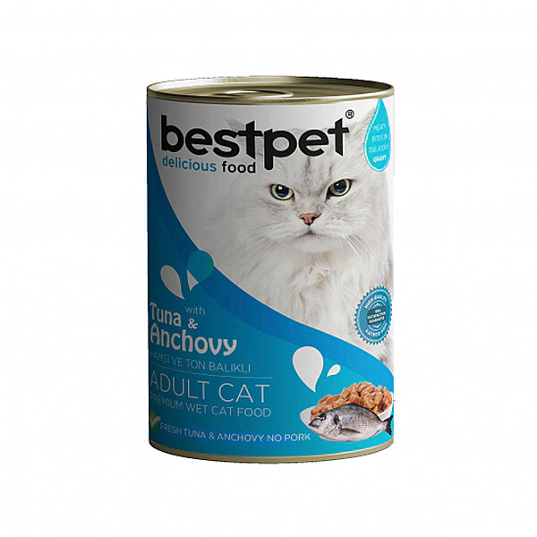BestPet Gravy Ton Balıklı ve Hamsili Gravy Yetişkin Kedi Konservesi 400gr - 1