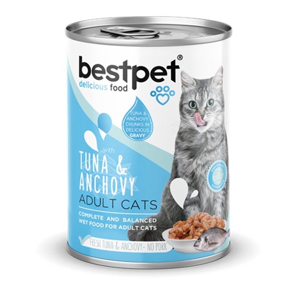 BestPet Ton Balıklı, Hamsili Yetişkin Kedi Yaş Maması 400 g