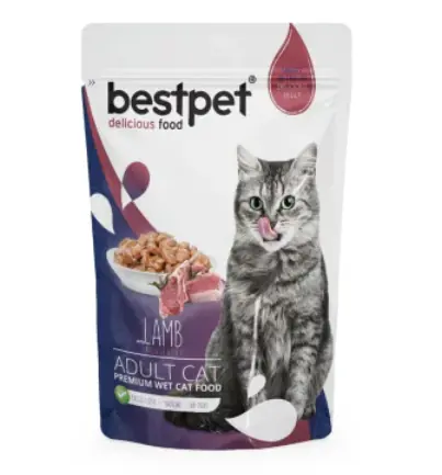 Bestpet Kuzu Etli Jelly Kedi Yaş Maması 85 GR - 1