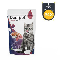 Bestpet Kuzu Etli Jelly Kedi Yaş Maması 85 GR x 24 Adet