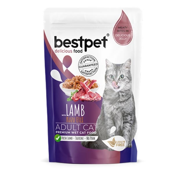 BestPet Kuzu Etli Jöleli Yetişkin Kedi Yaş Maması 85 g