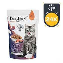 Bestpet Somonlu Jelly Kedi Yaş Maması 85 GR x 24 Adet