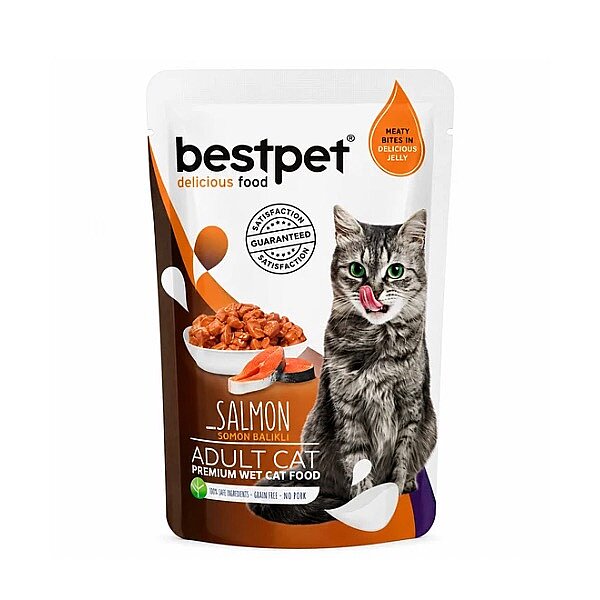 BestPet Somonlu Jöleli Yetişkin Kedi Yaş Maması 85 g - 1