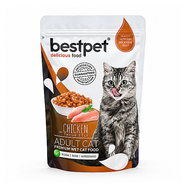 BestPet Tavuklu Jöleli Yetişkin Kedi Yaş Maması 85 g - 1