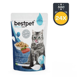Bestpet Ton Balıklı ve Hamsili Jelly Kedi Yaş Maması 85 GR x 24 Adet
