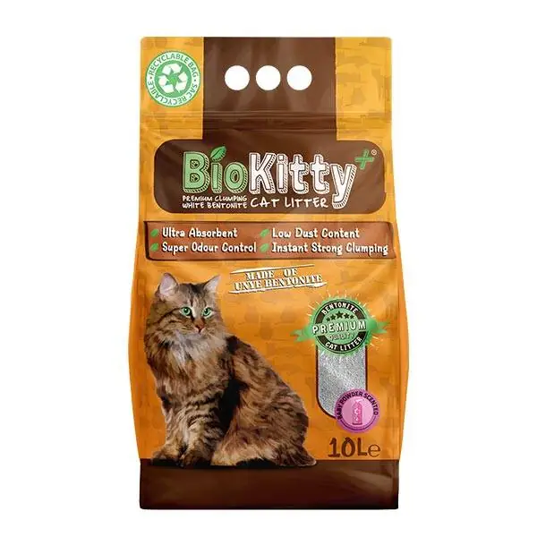 Biokitty Bebek Pudrası Kokulu İnce Taneli Kedi Kumu 10 LT - 1