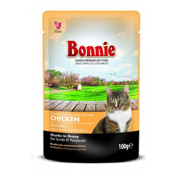 Bonnie Pouch Jelly Tavuklu Kedi Yaş Maması 85 GR
