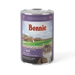 Bonnie Sos içinde Et Parçacıklı Dana Etli Yetişkin Kedi Maması 400 gr