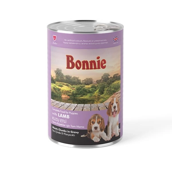 Bonnie Sos içinde Et Parçacıklı Kuzu Etli Yavru Köpek Maması 400 gr - 1