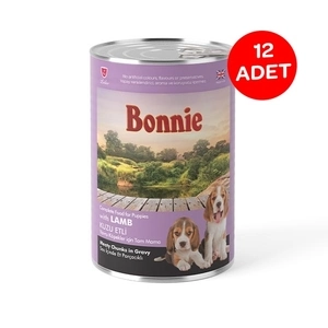 Bonnie Sos içinde Et Parçacıklı Kuzu Etli Yavru Köpek Maması 400 gr X 12 Adet