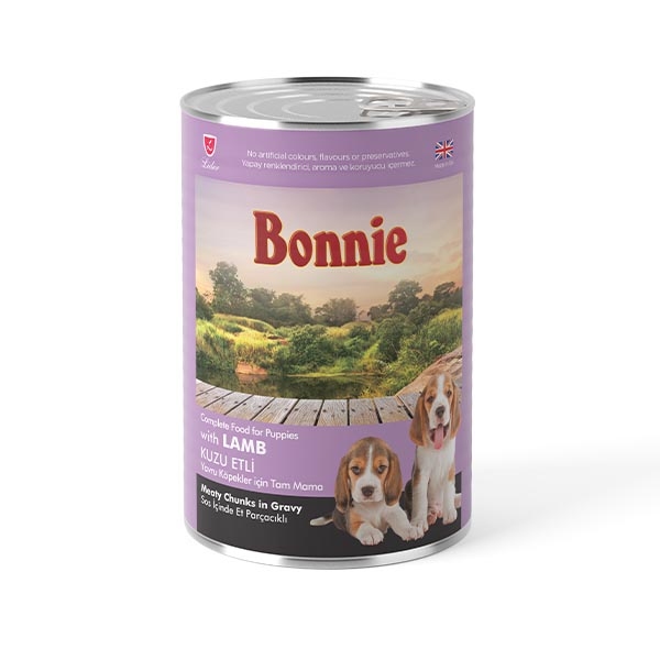 Bonnie Sos içinde Et Parçacıklı Kuzu Etli Yavru Köpek Maması 400 gr - 1