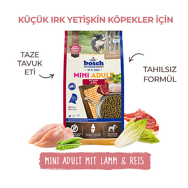 Bosch Glutensiz Kuzu Etli Küçük Irk Köpek Maması 15 KG - 4