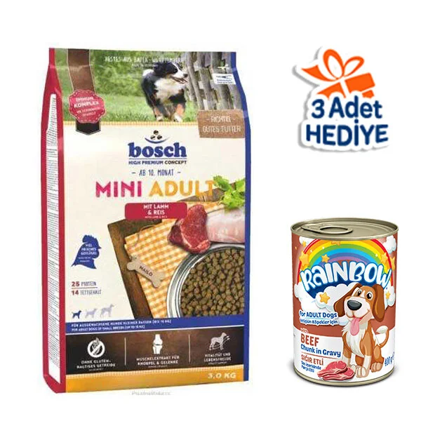 Bosch Glutensiz Kuzu Etli Küçük Irk Köpek Maması 3 KG - 1