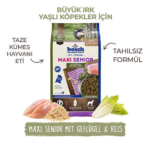 Bosch Maxi Senior Büyük Irk Tavuklu ve Pirinçli Köpek Maması 12,5 Kg - 4