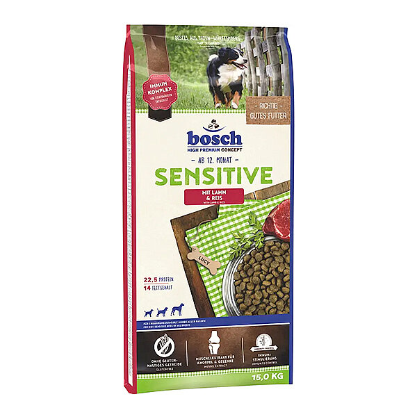 Bosch Sensitive Kuzu Etli ve Pirinçli Köpek Maması 15 kg