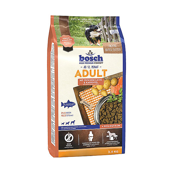 Bosch Glutensiz Somon Balıklı ve Patatesli Köpek Maması 3 KG - 1