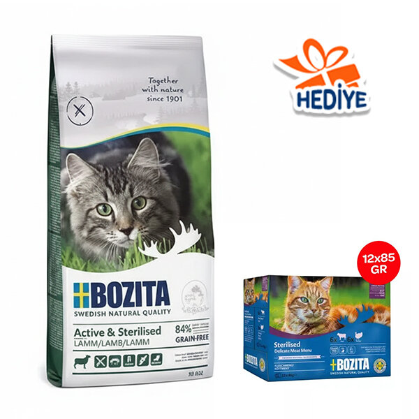 Bozita Active Tahılsız Kuzu Etli Kısırlaştırılmış Kedi Maması 10 kg - 1