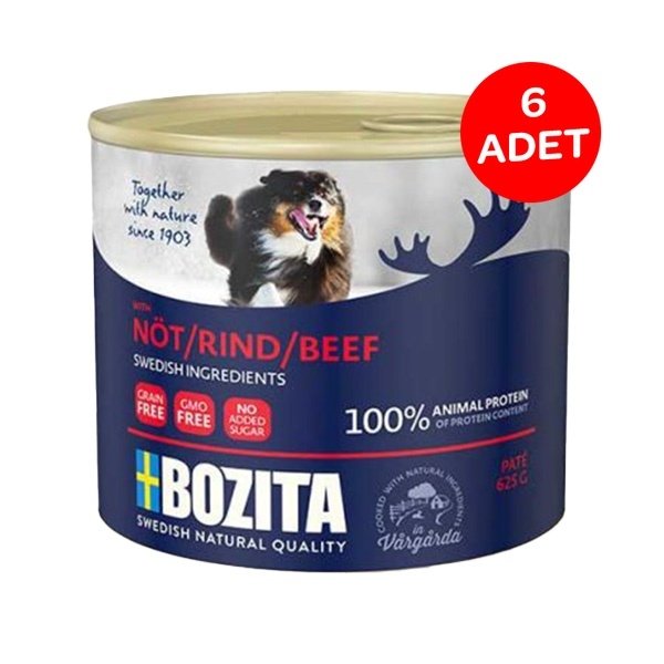 Bozita Biftekli Yaş Köpek Maması 625 GR 6 Adet - 1
