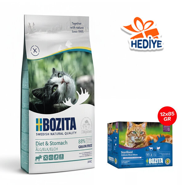 Bozita Diet ve Stomach Tahılsız Geyikli Kedi Maması 10 Kg - 1