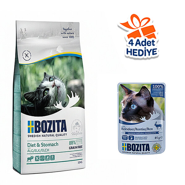 Bozita Diet ve Stomach Tahılsız Geyikli Kedi Maması 10 Kg - 1