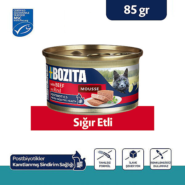Bozita Sığır Etli Mousse Yaş Kedi Maması 85 g - 1