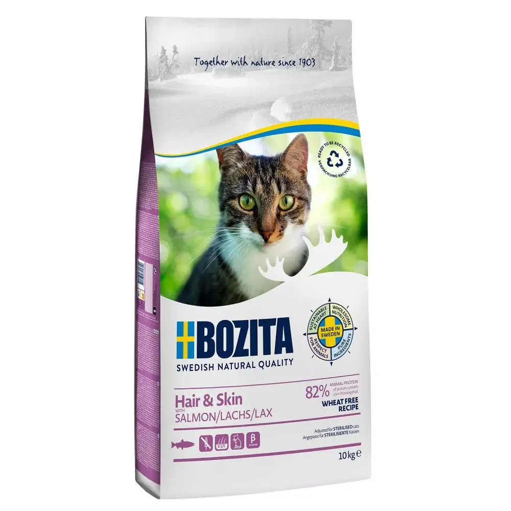 Bozita Hair Skin Tüy Sağlığı Destekleyici Tahılsız Somonlu Kedi Maması 10 KG - 1