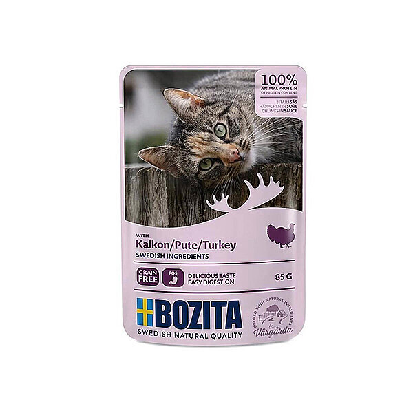 Bozita Hindi Etli Tahılsız Sos İçinde Parça Etli Yaş Kedi Maması 85 g - 2