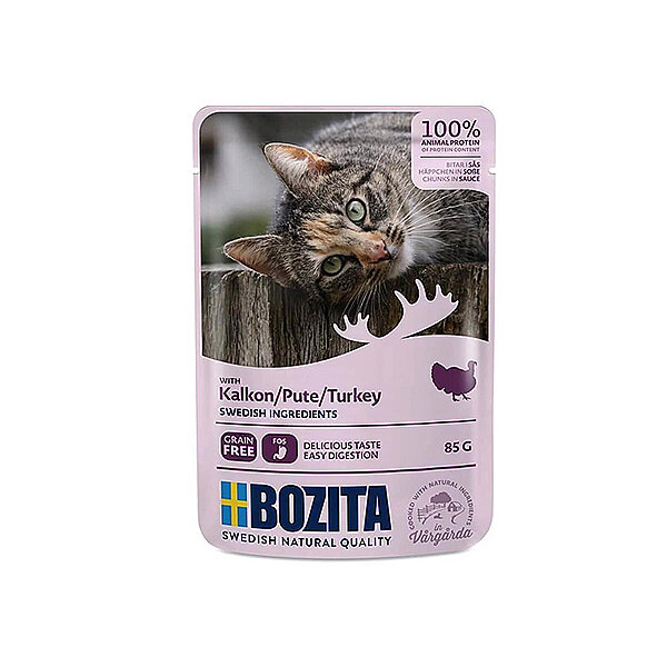 Bozita Hindi Etli Tahılsız Sos İçinde Parça Etli Yaş Kedi Maması 85 g - 2
