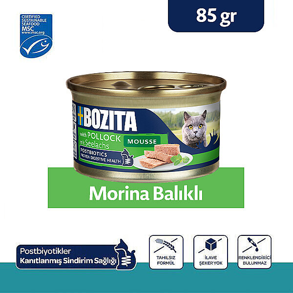 Bozita Morina Balıklı Mousse Yaş Kedi Maması 85 g - 1