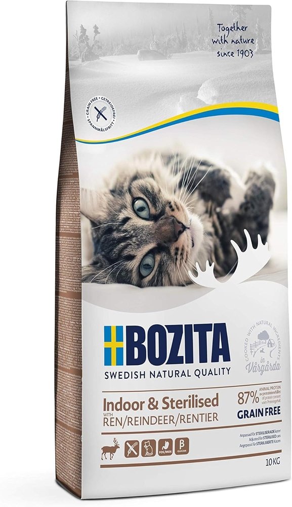 Bozita İndoor Sterilised Kısırlaştırılmış Tahılsız Geyik Etli Kedi Maması 10 Kg - 1