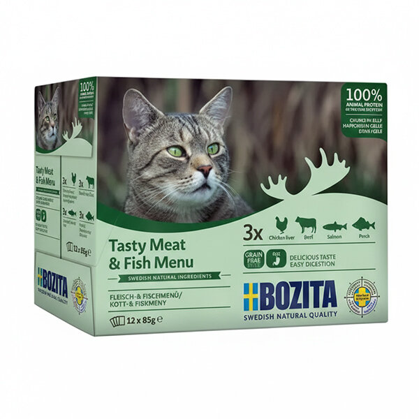 Bozita Jöle İçinde Balık ve Etli Kedi Konservesi Multibox 12x85 gr - 2