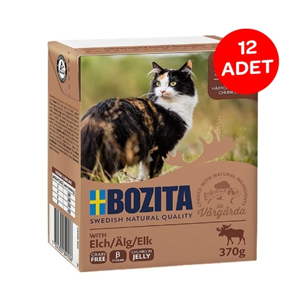 Bozita Kanada Geyik Etli Tetra Paket Jelly Kedi Yaş Maması 370 Gr 12 Adet - 1