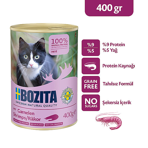 Bozita Karidesli Pate Kedi Konservesi 400 gr - 1