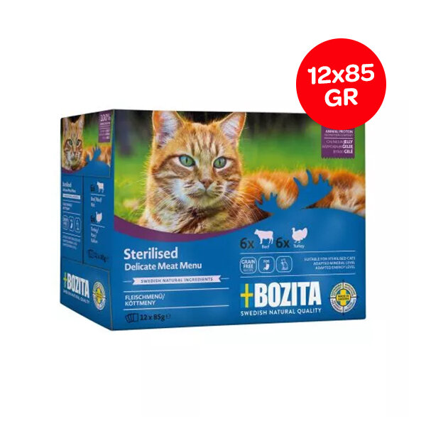 Bozita Kısırlaştırılmış Jöle İçinde Yaş Kedi Maması Multibox 12x85 gr - 2