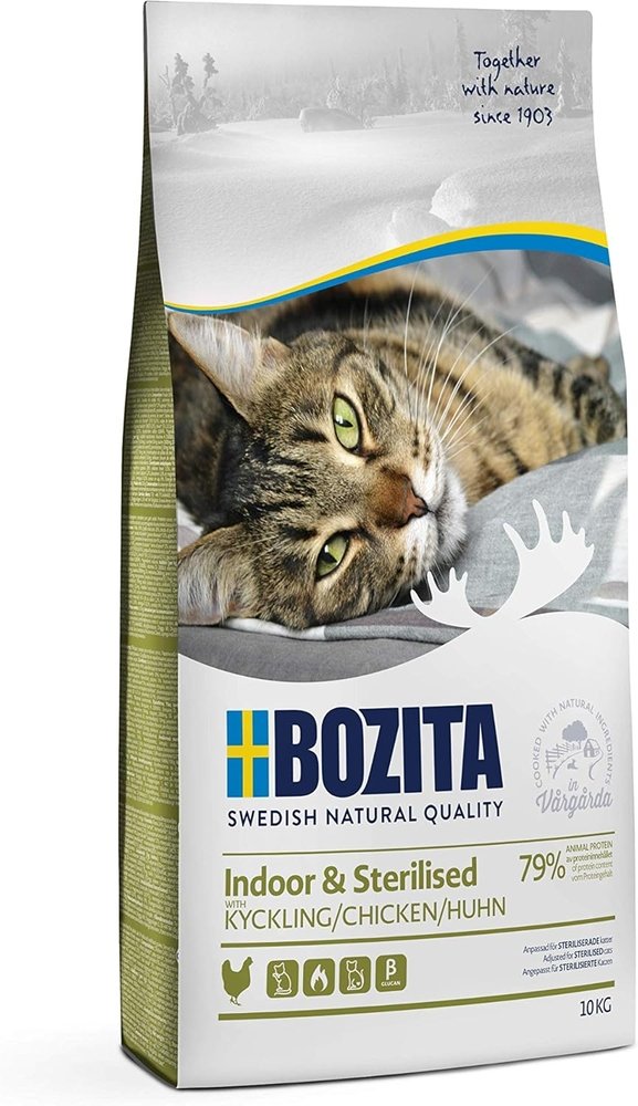 Bozita İndoor Sterilised Kısırlaştırılmış Tavuklu Kedi Maması 10 Kg - 1